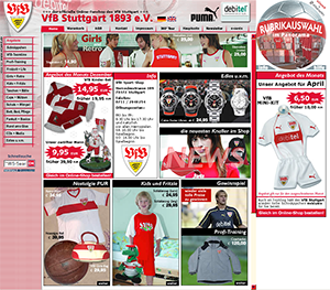 Bild der Referenz: VfB Stuttgart - Onlineshop 2005/2006